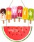 Hello Summer Decorations for Home Watermelon Door Hanger Sign 11 x 11.8 Inch Wooden Welcome Hanging Door Sign Decorative Ice Lolly Sunmmer Wall Decor for Front Door Wall Home
